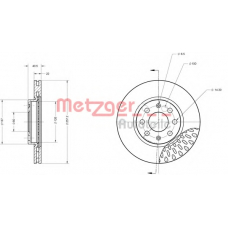 6110075 METZGER Тормозной диск