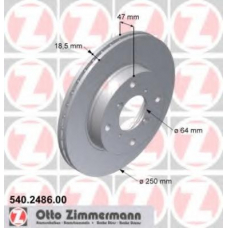 540.2486.00 ZIMMERMANN Тормозной диск