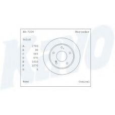 BR-7206 KAVO PARTS Тормозной диск