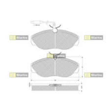 BD S032 STARLINE Комплект тормозных колодок, дисковый тормоз