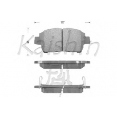 D2183 KAISHIN Комплект тормозных колодок, дисковый тормоз