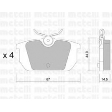 22-0064-0 METELLI Комплект тормозных колодок, дисковый тормоз