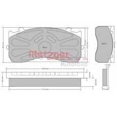 1170525 METZGER Комплект тормозных колодок, дисковый тормоз