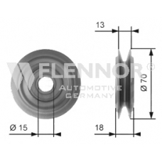 FU20998 FLENNOR Паразитный / ведущий ролик, клиновой ремень