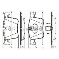 0 986 TB3 149 BOSCH Комплект тормозных колодок, дисковый тормоз