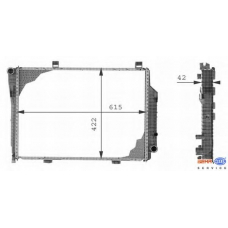 8MK 376 710-351 HELLA Радиатор, охлаждение двигателя