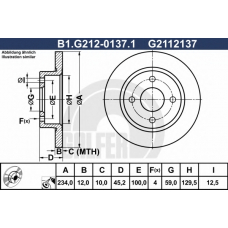 B1.G212-0137.1 GALFER Тормозной диск