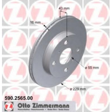 590.2565.00 ZIMMERMANN Тормозной диск