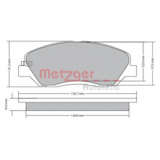 1170205 METZGER Комплект тормозных колодок, дисковый тормоз