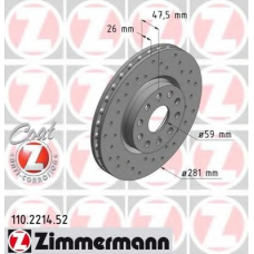 110.2214.52 ZIMMERMANN Тормозной диск
