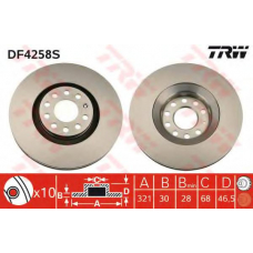 DF4258S TRW Тормозной диск