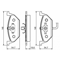 0 986 494 019 BOSCH Комплект тормозных колодок, дисковый тормоз