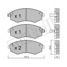 22-0188-1 METELLI Комплект тормозных колодок, дисковый тормоз