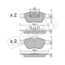 22-0335-0 METELLI Комплект тормозных колодок, дисковый тормоз