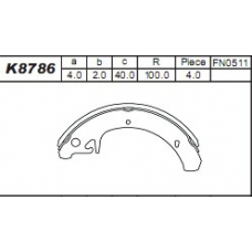 K8786 ASIMCO Комплект тормозных колодок