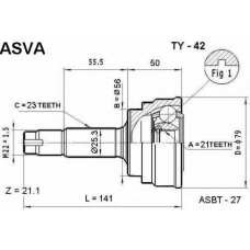 TY-42 ASVA Шарнирный комплект, приводной вал