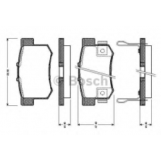 0 986 TB2 637 BOSCH Комплект тормозных колодок, дисковый тормоз