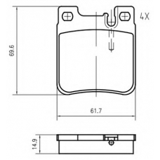 K628700 Vema Комплект тормозных колодок, дисковый тормоз