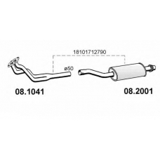 08.1041 ASSO Труба выхлопного газа