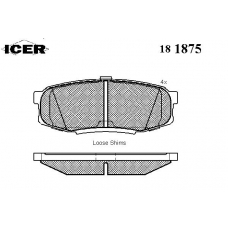 181875 ICER Колодки тормозные задние 