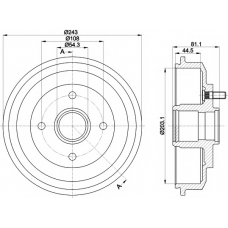 8DT 355 300-261 HELLA PAGID Тормозной барабан