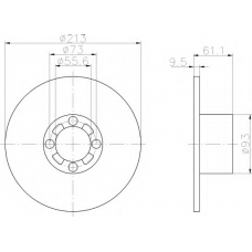 8DD 355 106-161 HELLA Тормозной диск