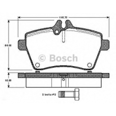 0 986 TB2 898 BOSCH Комплект тормозных колодок, дисковый тормоз