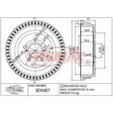 BD-9407 FREMAX Тормозной барабан