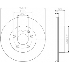 8DD 355 104-521 HELLA PAGID Тормозной диск