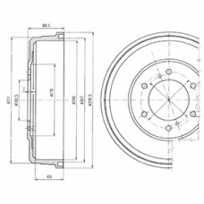 BF461 DELPHI Тормозной барабан