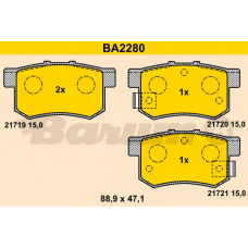 BA2280 BARUM Комплект тормозных колодок, дисковый тормоз