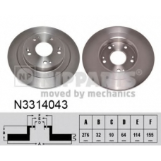 N3314043 NIPPARTS Тормозной диск