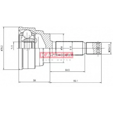 6916 KAMOKA Шарнирный комплект, приводной вал