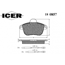 180857 ICER Комплект тормозных колодок, дисковый тормоз