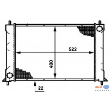 8MK 376 720-231 HELLA Радиатор, охлаждение двигателя