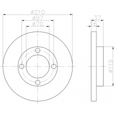 8DD 355 108-491 HELLA PAGID Тормозной диск