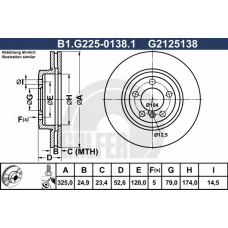 B1.G225-0138.1 GALFER Тормозной диск