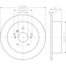 8DD 355 114-991 HELLA Тормозной диск