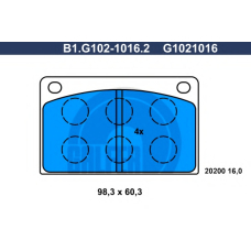 B1.G102-1016.2 GALFER Комплект тормозных колодок, дисковый тормоз