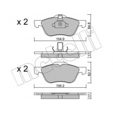 22-0489-0 METELLI Комплект тормозных колодок, дисковый тормоз