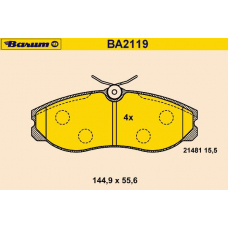 BA2119 BARUM Комплект тормозных колодок, дисковый тормоз