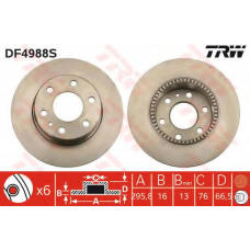 DF4988S TRW Тормозной диск