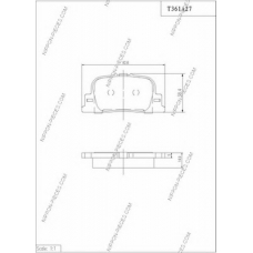 T361A27 NPS Комплект тормозных колодок, дисковый тормоз