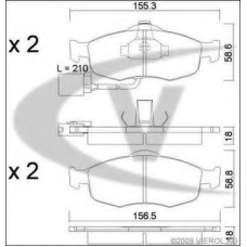 V25-0138 VEMO/VAICO Комплект тормозных колодок, дисковый тормоз