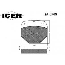 150908 ICER Комплект тормозных колодок, дисковый тормоз