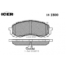 181800 ICER Комплект тормозных колодок, дисковый тормоз