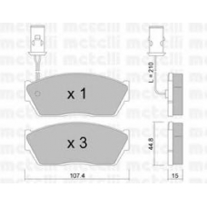 22-0054-1 METELLI Комплект тормозных колодок, дисковый тормоз