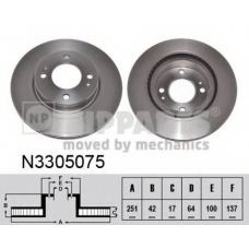 N3305075 NIPPARTS Тормозной диск