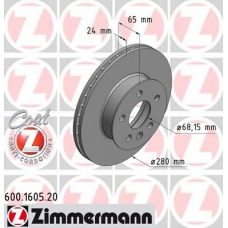 600.1605.20 ZIMMERMANN Тормозной диск