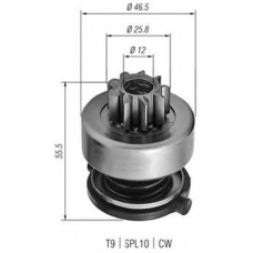 940113020254 MAGNETI MARELLI Ведущая шестерня, стартер